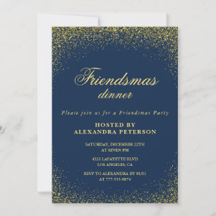 Convites elegantes de Friendsmas Glamour Brilho Do
