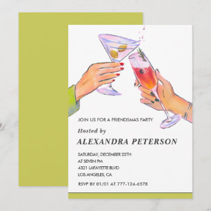 convites elegantes de Friendsmas para Festa de Coc