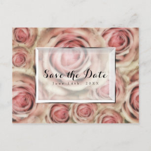 Convites Elegantes de Save the Date com Rosas Cor-