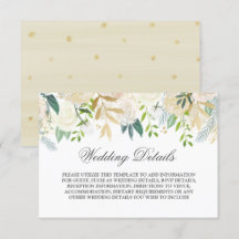 Elegantes Detalhes de Casamento em Aquarela Floral