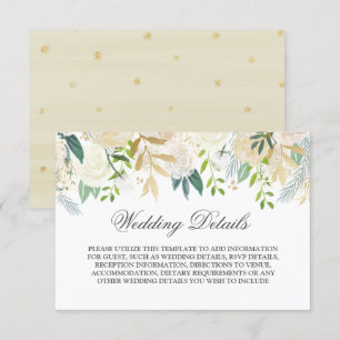 Convites Elegantes Detalhes de Casamento em Aquarela Floral