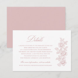 Convites Elegantes Detalhes de Casamento Floral Rosa Bege V