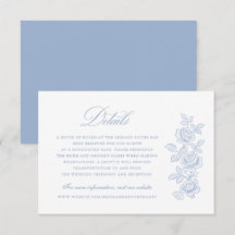 Elegantes Detalhes de Casamento Floral Vintage Azu