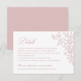 Convites Elegantes Detalhes de Casamento Floral Vintage Ros