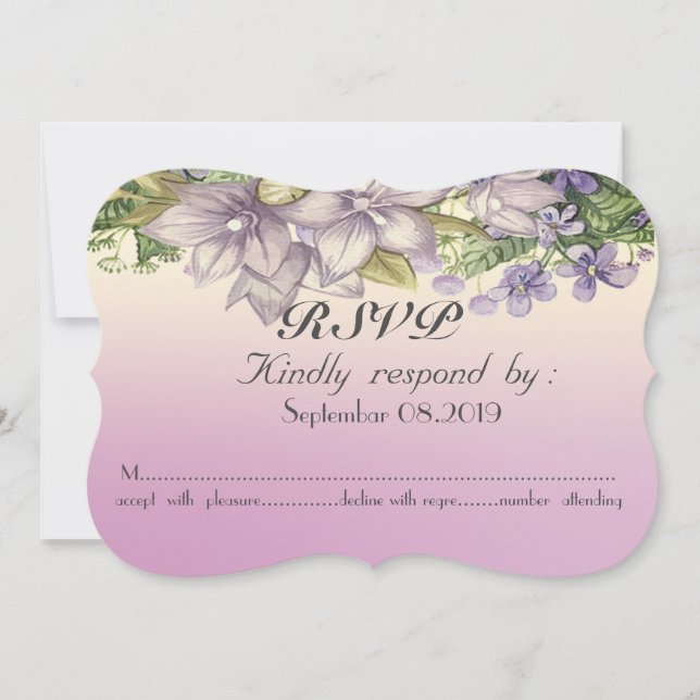 Convites Elegantes Flores Aquarela Chic RSVP (Frente)