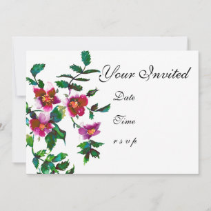 Convites Elegantes flores selvagens contemporâneas aquarela