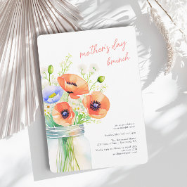 Convites Elegantes Flores Silvestres Aquarela Brunch Dia da