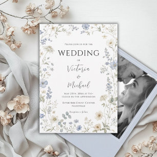Convites Elegantes Flores Silvestres Foto Floral Casamento