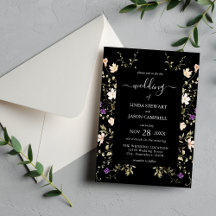 Elegantes Flores Silvestres Pretas Casamento Flora