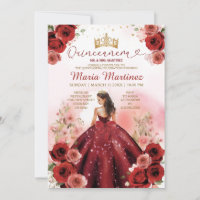 Elegantes Flores Vermelhas Burgundy Princesa Quinc
