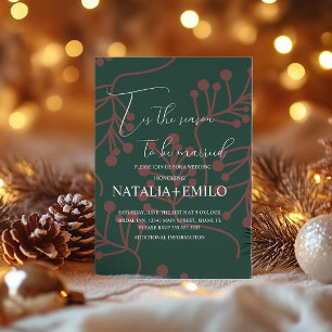 Convites Elegantes Frutas de Natal Férias Verde Casamento 