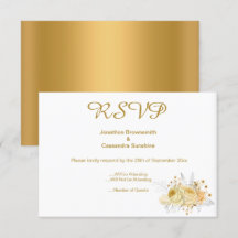 ELEGANTES IMPRESSÕES FLORESCENTAS A OURO RSVP