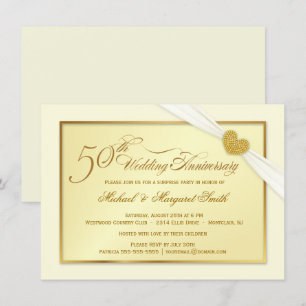 Convites Elegantes para Bodas de Ouro de 50 Anos d