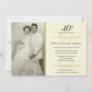 Convites Elegantes para Festa de Aniversário de 40