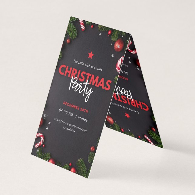 "Convites Elegantes para Festa de Natal & Decoraçã (Verso)