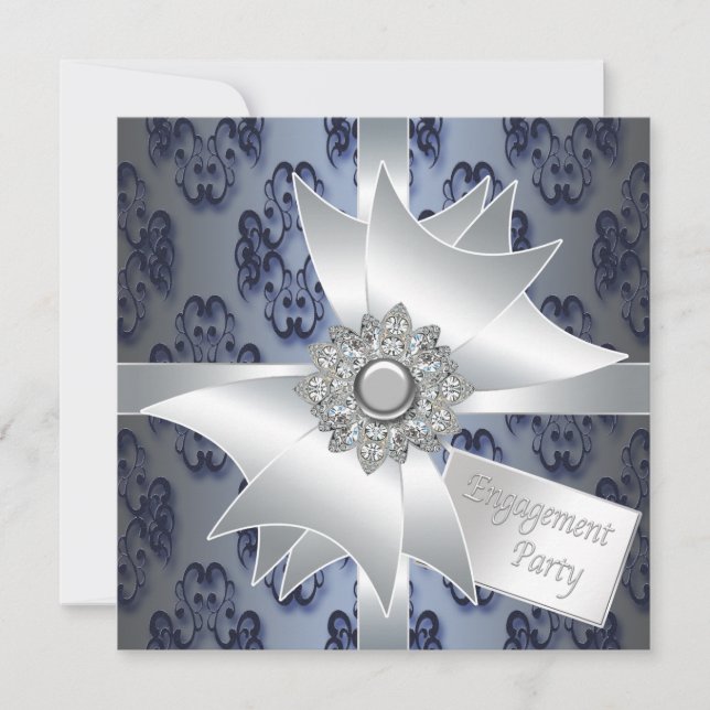 Convites Elegantes para Festa de Noivado (Frente)