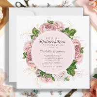 Elegantes Rosas Beijo Rosa Floral Branco Quinceañe