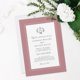 Convites Elegantes Rosas Empoeiradas com Caligrafia de Inic