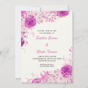 Convites Elegantes Rosas Rosa Country Branco Creme Casament