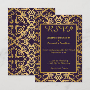 CONVITES ELEGANTES RSVP FLORAL NAVY DOURADO