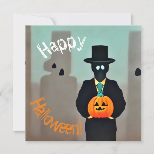 Convites Elegantes Sacos de Papel de Monstros de Halloween  (Frente)