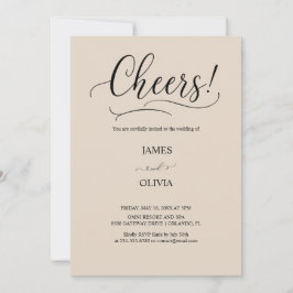 Convites Elegantes Saudações! Casamento com Letra Moderna e