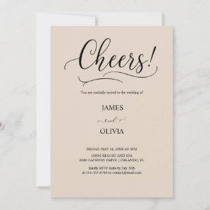 Convites Elegantes Saudações! Casamento com Letra Moderna e
