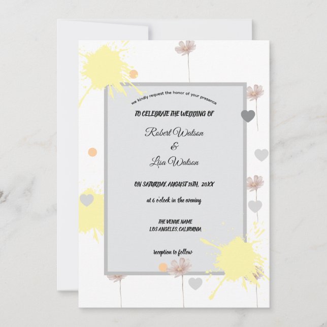 Convites Elegent modren dazie flower (Frente)