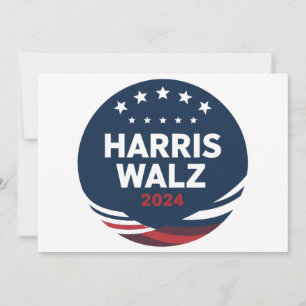 Convites Eleição do Botão Retro para Democratas Harris Walt