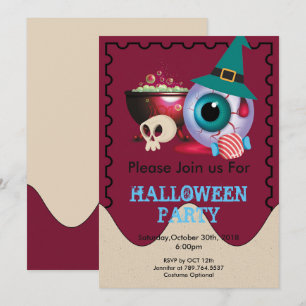 Convites elemento engraçado do Halloween