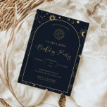 Convites Elementos Místicos Celestiais aniversário de 30 an<br><div class="desc">Projetada para coordenar com nossa Coleção Mística Celestial, esta única placa de convite personalizável para aniversário apresenta elementos celestes de ouro maravilhosos em um fundo de marinho escuro. Para personalização mais avançada deste design, por exemplo, alteração do layout, da fonte ou do tamanho do texto, clique no botão "PERSONALIZAR" acima....</div>