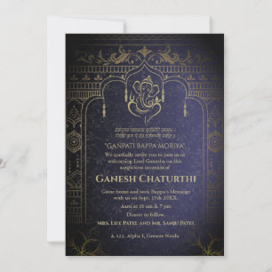 Convites Elementos para Ouro de Ganesh Chaturthi Puja Roya