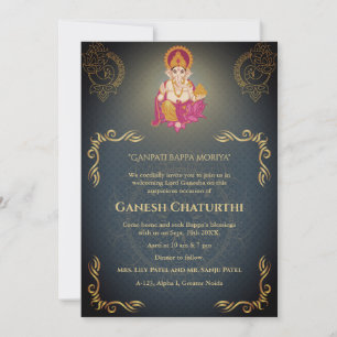 Convites Elementos para Ouro de Ganesh Chaturthi Puja Roya