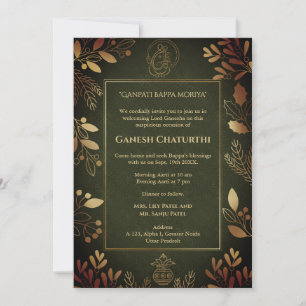 Convites Elementos para Ouro Ganesh Chaturthi Puja