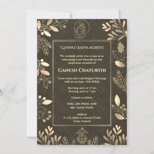 Convites Elementos para Ouro Ganesh Chaturthi Puja
