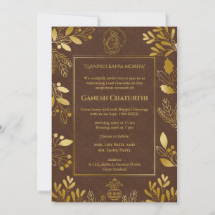 Convites Elementos para Ouro Ganesh Chaturthi Puja