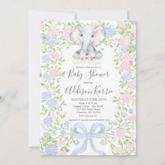 Convites Elephant baby shower invitation