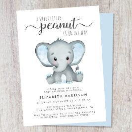 Convites Elephant Blue Watercolor Baby Boy Sprinkle
