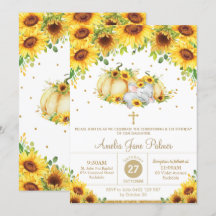 Elephant Sunflower Pumpkin Christening Baptism
