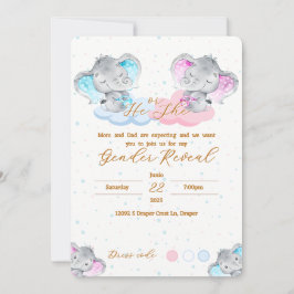 Convites Elephant's Gender Reveal Invitation