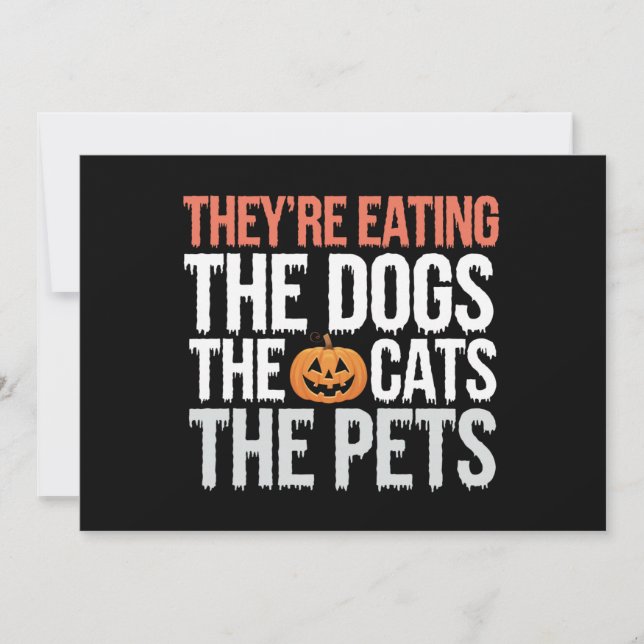 Convites Eles Estão Comendo Os Cães Os Gatos Os Animais de  (Frente)