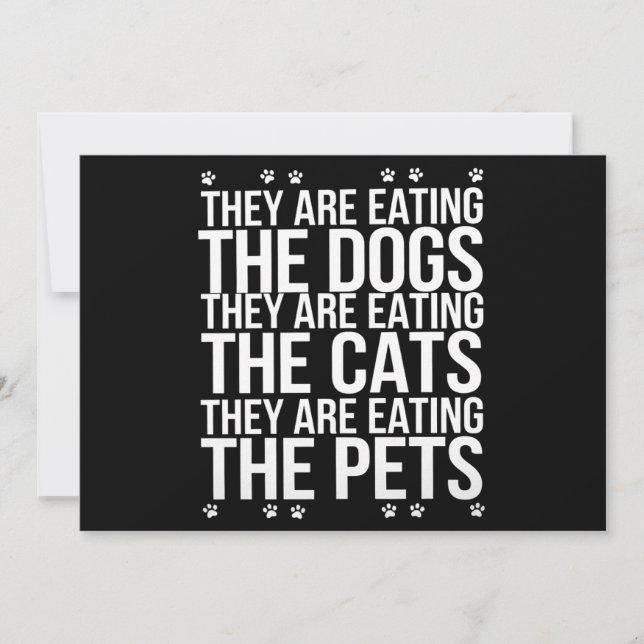 Convites Eles Estão Comendo Os Cães Os Gatos Que Os Pets Tr (Frente)