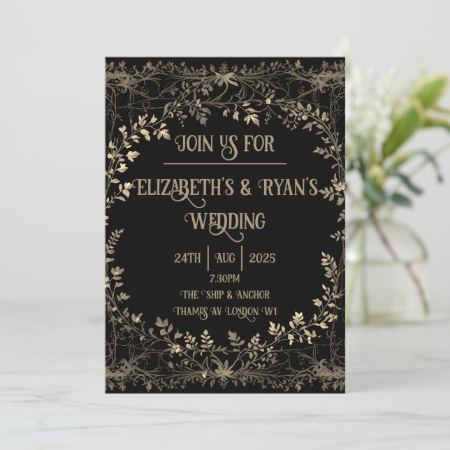 Convites Elevem o seu casamento com o nosso refinado (Em pé/Frente)