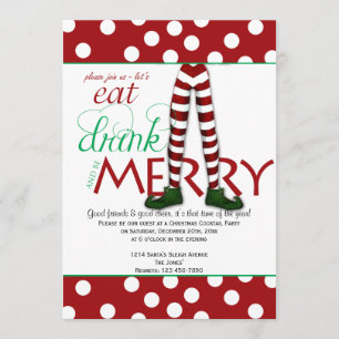 Convites Elf Beba e seja feliz festa de Natal