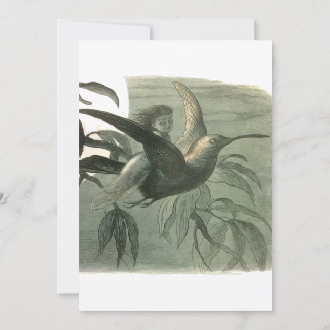 Convites Elf Fairies Elves Moon Night Bird Voando (Verso)