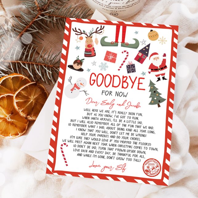Convites Elf Goodbye - Letra Goodbye do Elf Christmas (Criador carregado)
