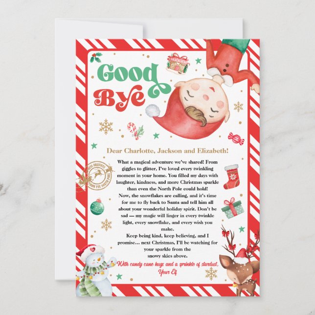 Convites Elf Goodbye Letter Goodbye from Elf Christmas (Frente)