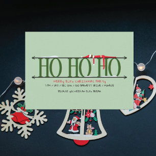 Convites Elf Shenanigans Ho Ho Ho Festa de Natal