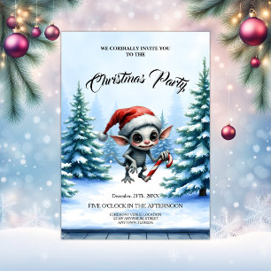 Convites Elfo de Natal com Candy Cane.