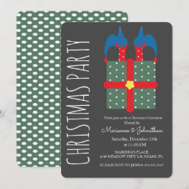 Convites Elfo De Natal Moderno Em Festa De Férias Atuais